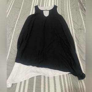Bar III Black and White Flowing Dress, Size S